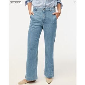 J. Crew Light Denim Blue Wash Drapey Denim Trouser Size 30